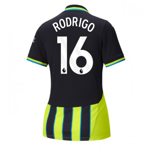 Fotballdrakt Dame Manchester City Rodri Hernandez #16 Bortedrakt 2024-25 Kortermet